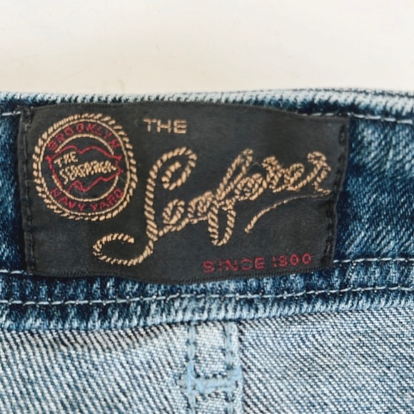 Seafarer Harry Two Tone Wide Leg Denim Italian Designer Rare Women 26 Raw Hem - Picture 5 of 12